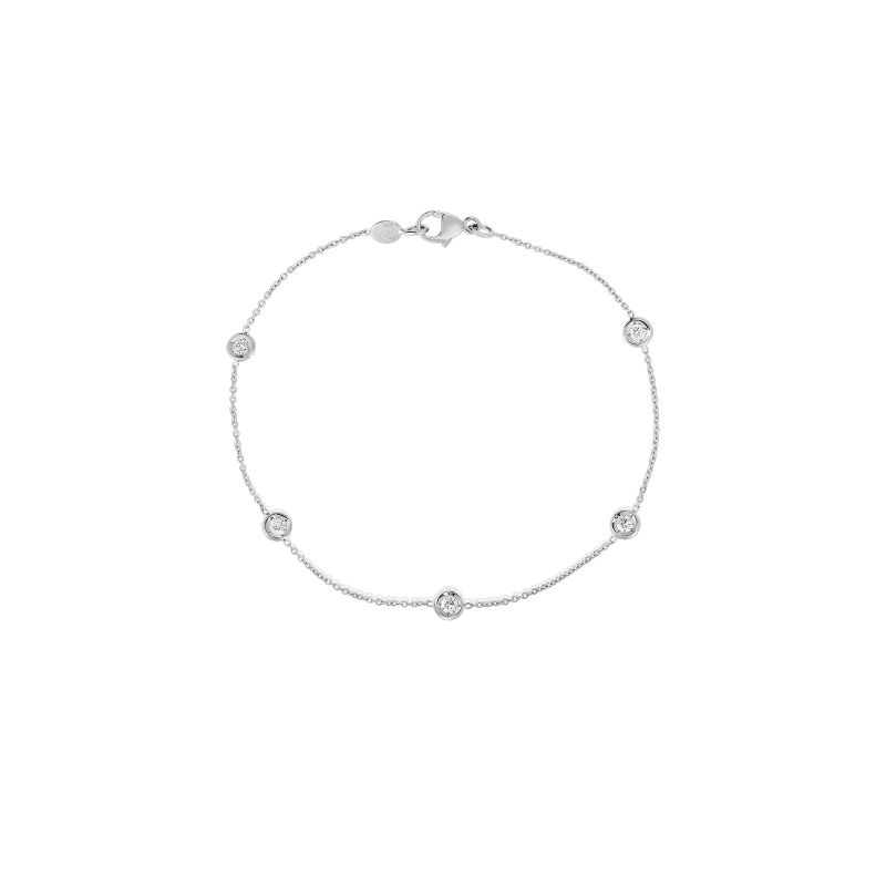18K WHITE GOLD DIAMONDS BY THE INCH CLASSIC STATION BRACELET. .25CTW