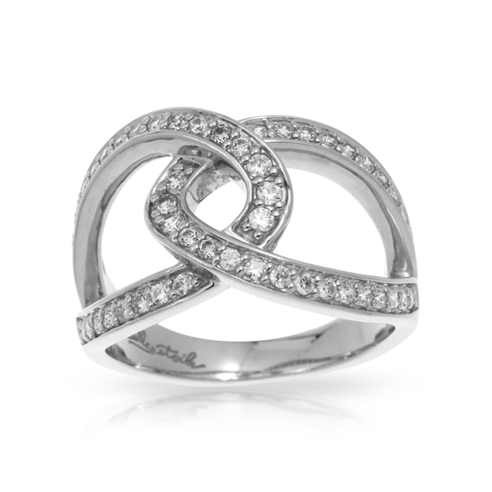 Duet Collection In Sterling Silver White/Cz Ring