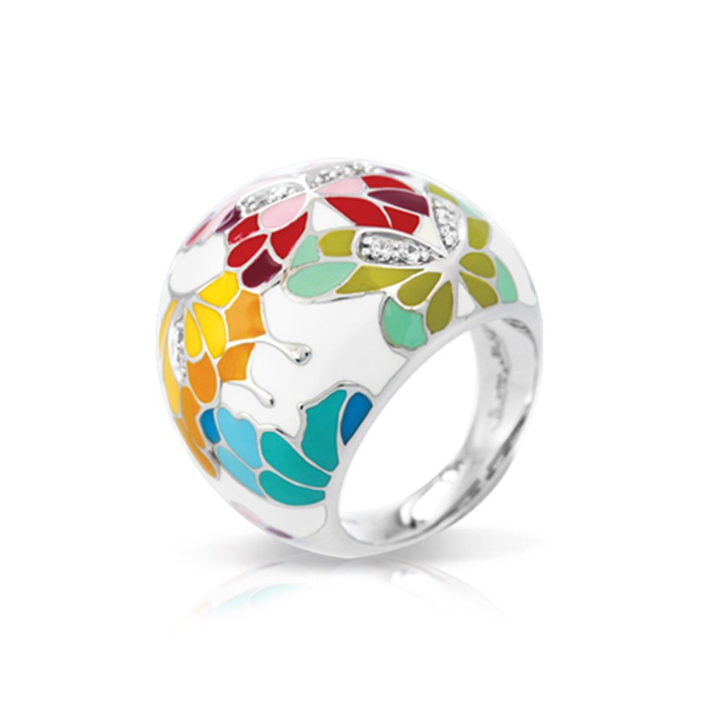 Butterfly Kisses White Ring
