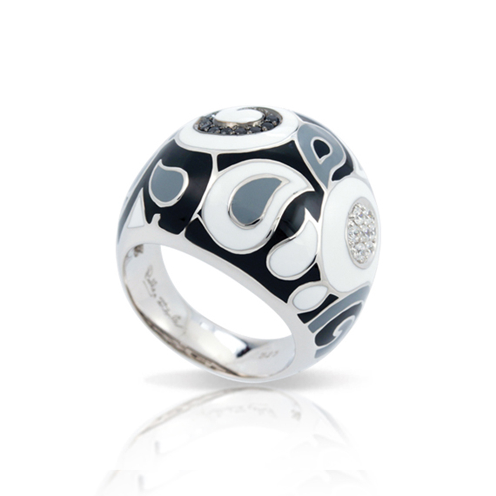 Paisley Black/White Ring
