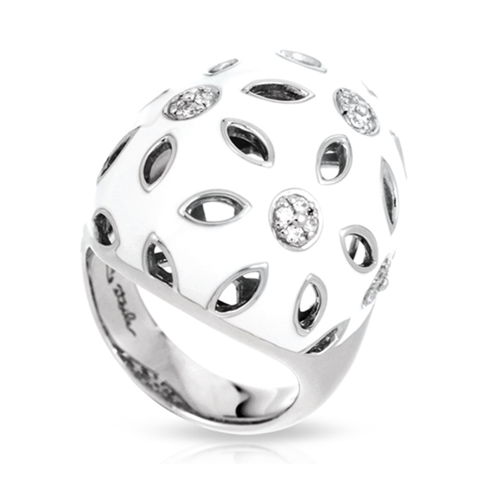Charlotte Collection In Sterling Silver White En/Cz.White Ring