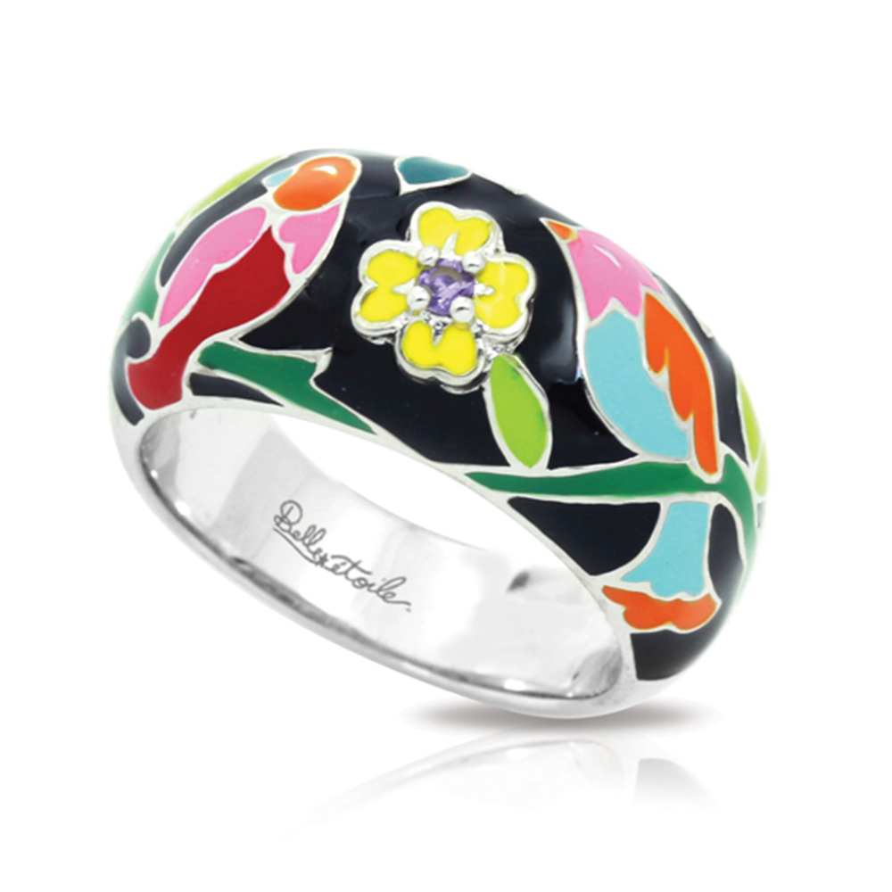 Songbird Collection In Sterling Silver En_Blkmult/Cz_White Ring