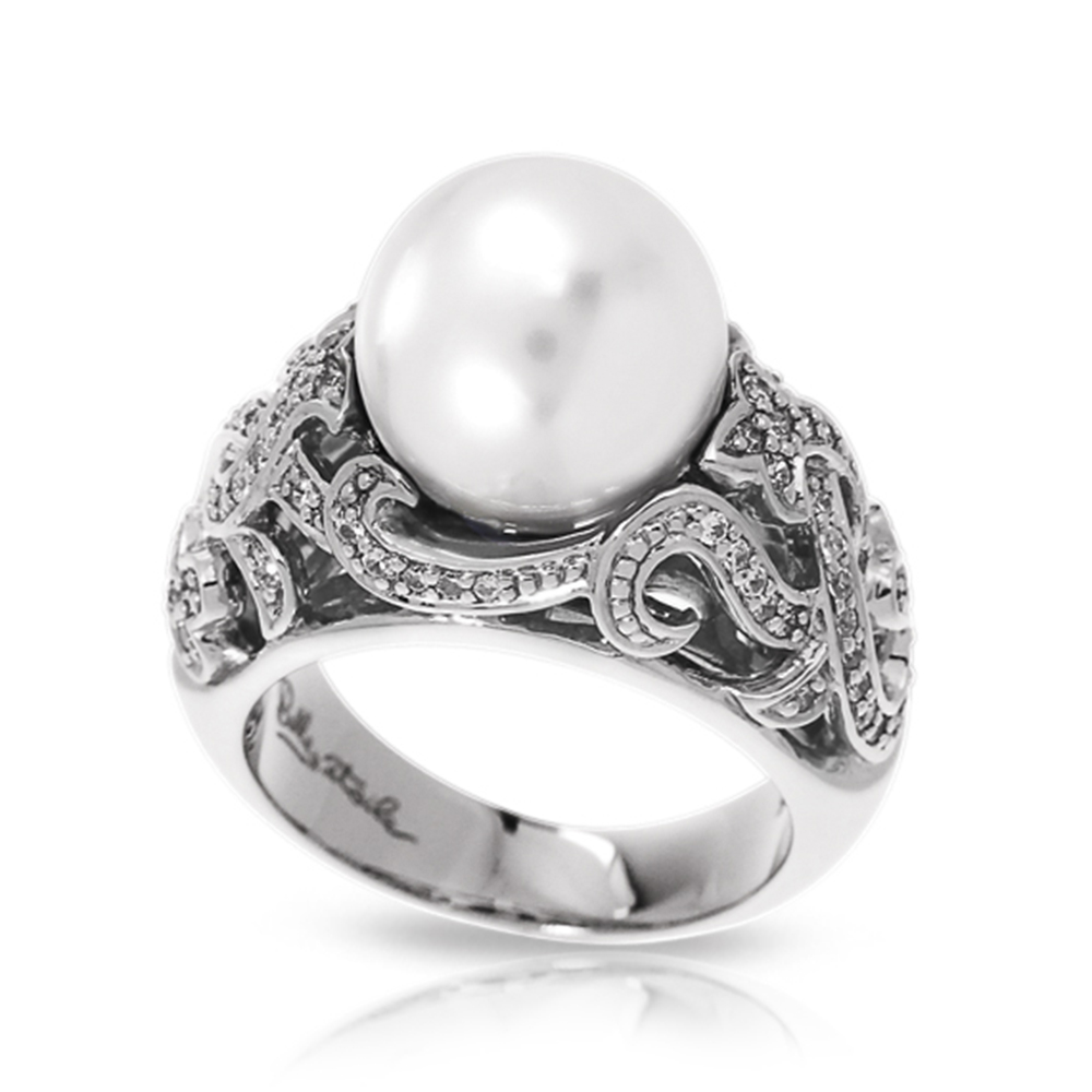 Fiona Collection In Sterling Silver Wht/Pearl/Wht/Cz Ring