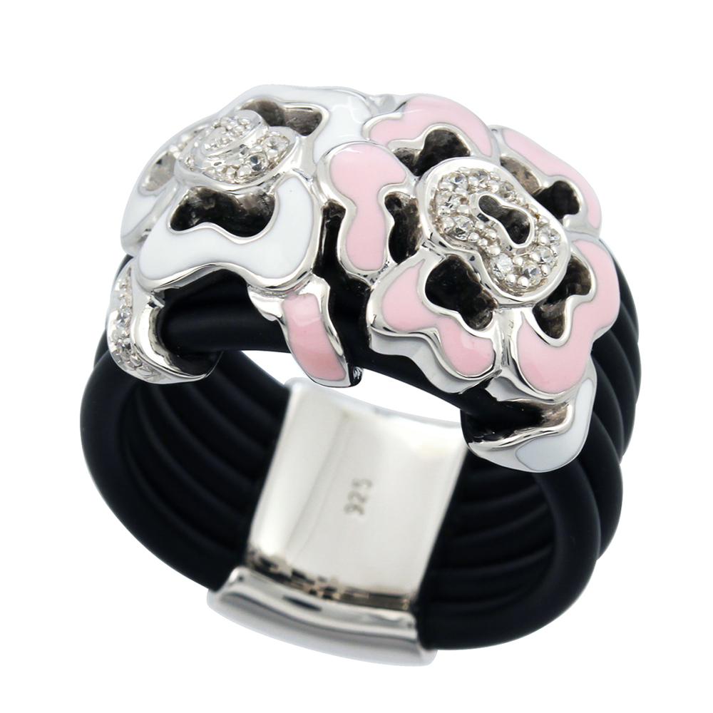 Fiori Pink/Black Ring