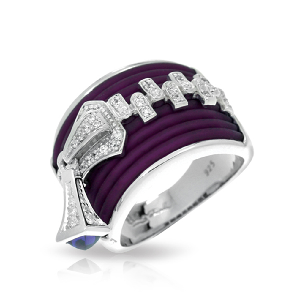 Roxie Collection In Sterling Silver Plum/Ru/White /Cz Ring
