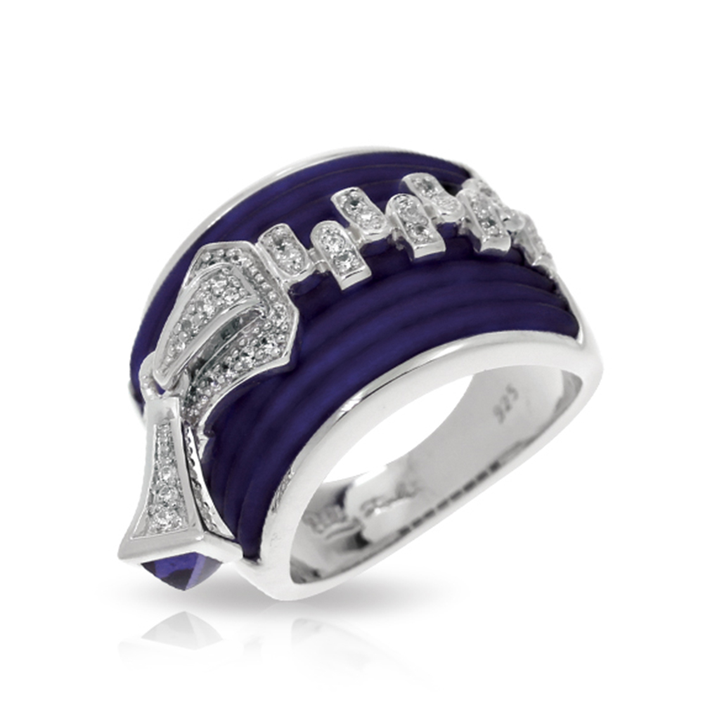 Roxie Collection In Sterling Silver Blue/Ru/White /Cz Ring