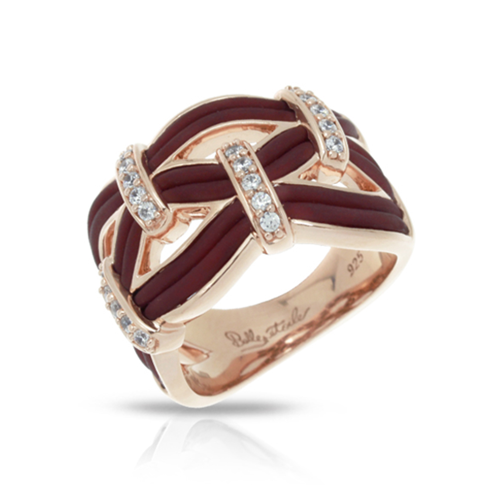 Riviera Collection In Brnrosegold_Sterling Silver Brn/Ru/White /Cz Ring