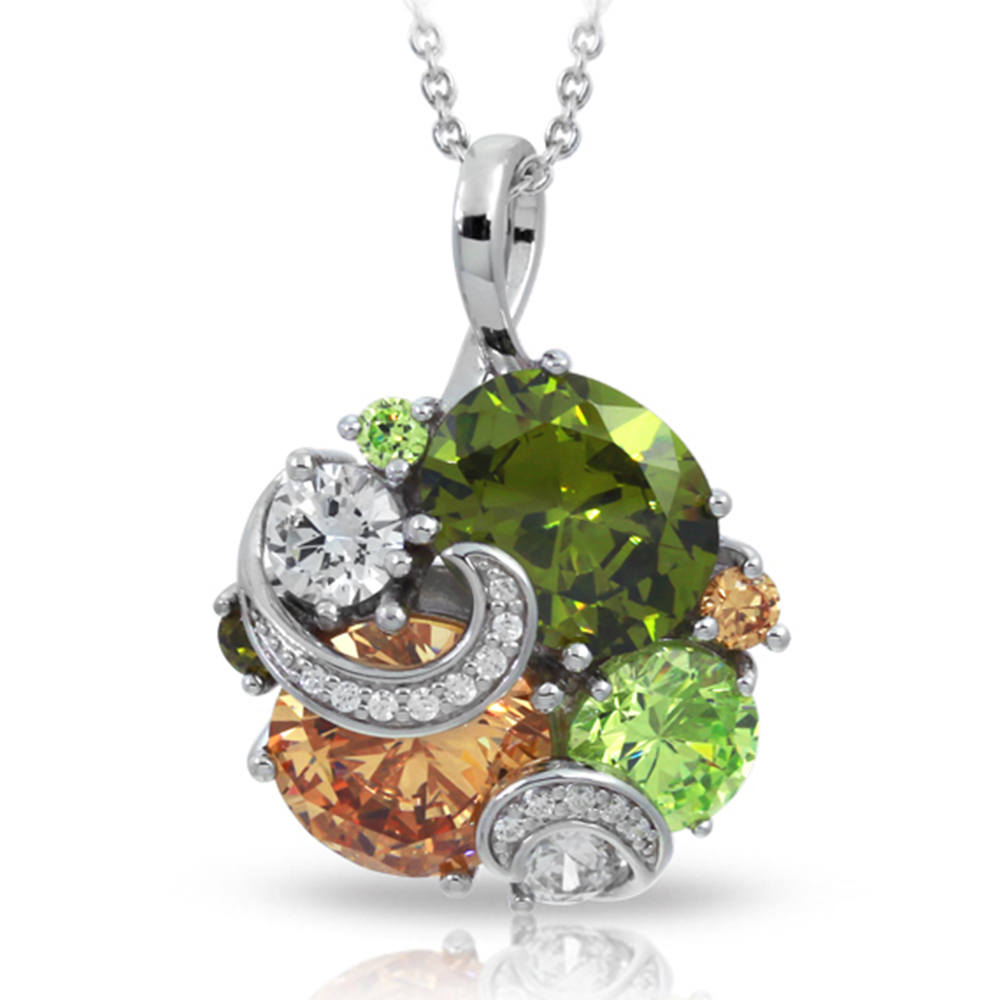 Andromeda Collection In Sterling Silver Cz.Fall Pendant