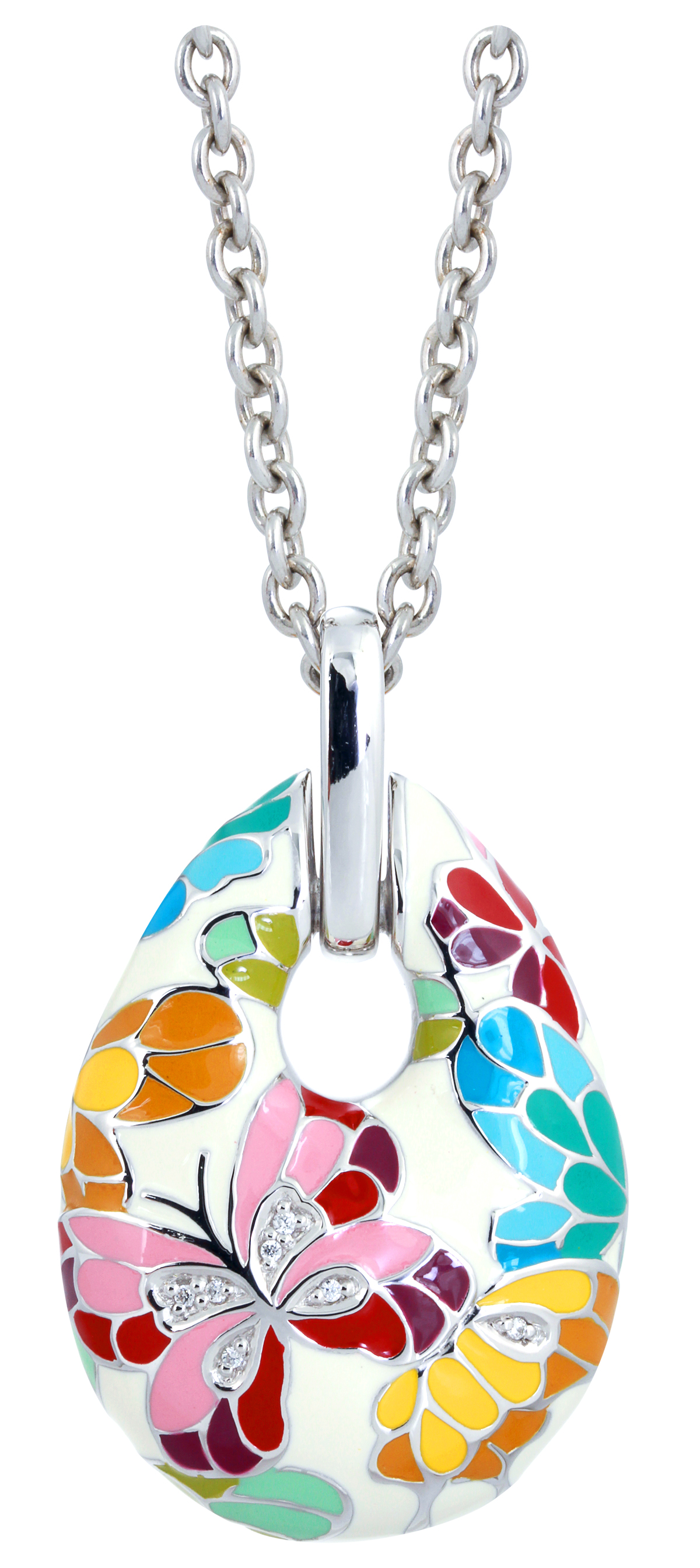 Butterfly Kisses White Pendant