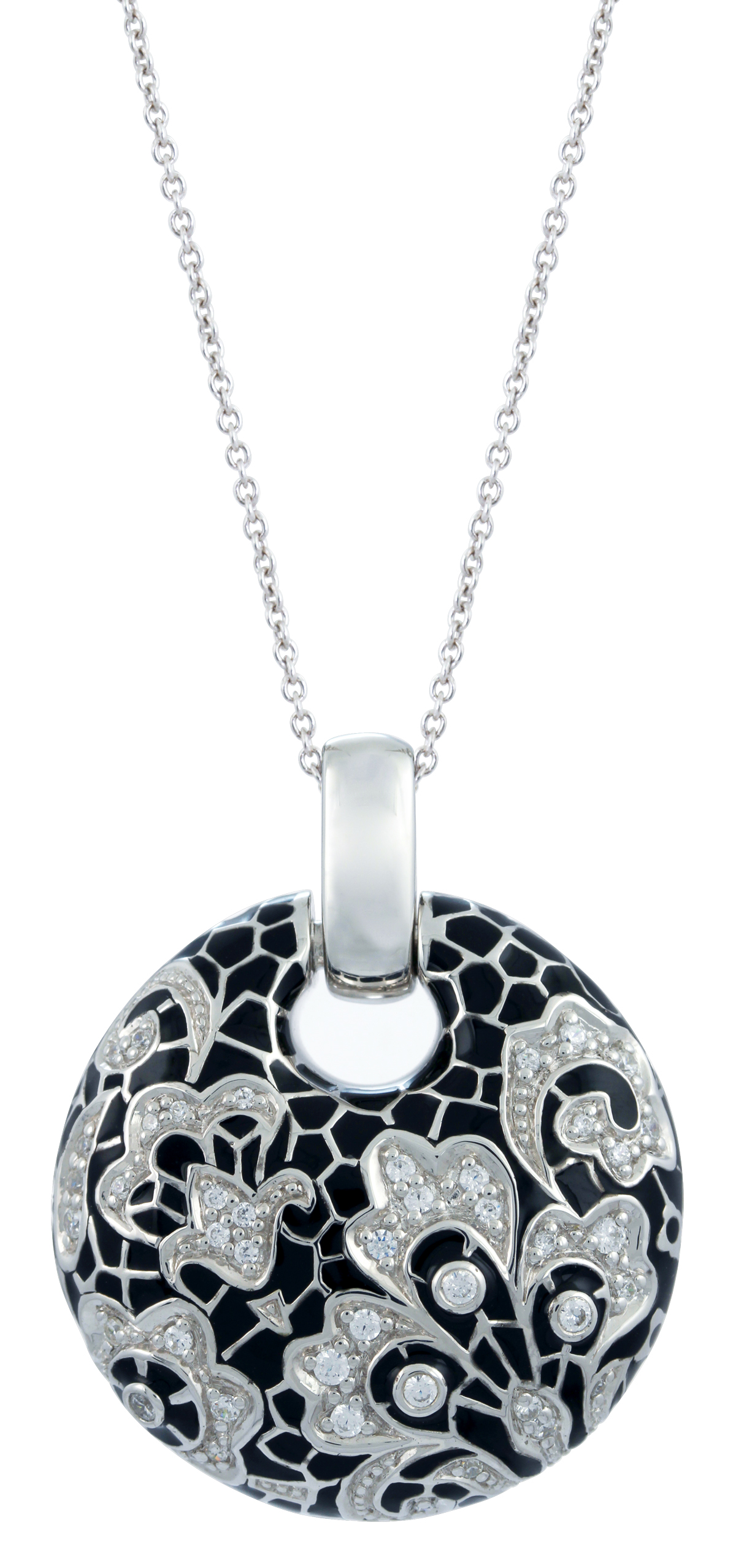 Fleur De Lace Black Pendant