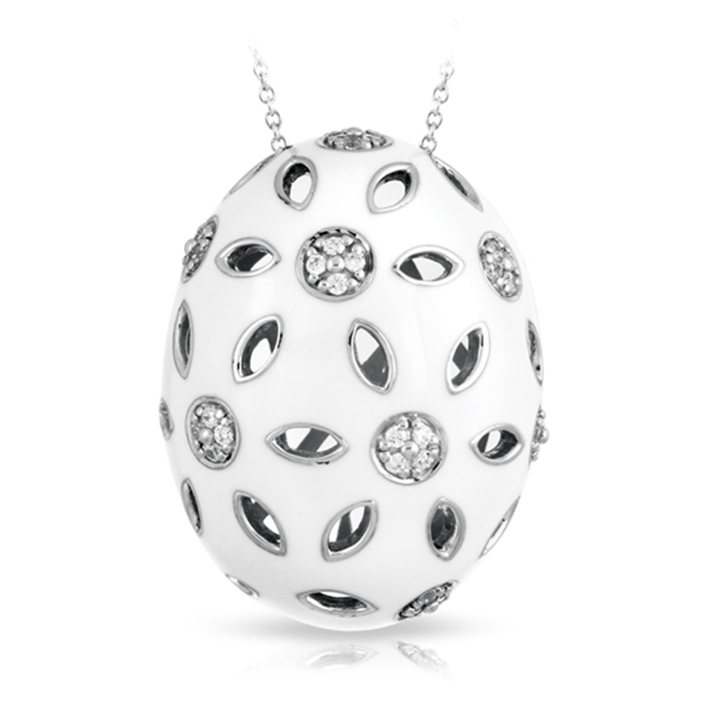 Charlotte Collection In Sterling Silver White En/Cz.White Pendant