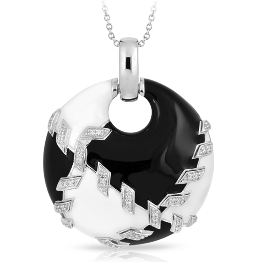 Sutura Collection In Sterling Silver Blk&White /En/White /Cz Pendant