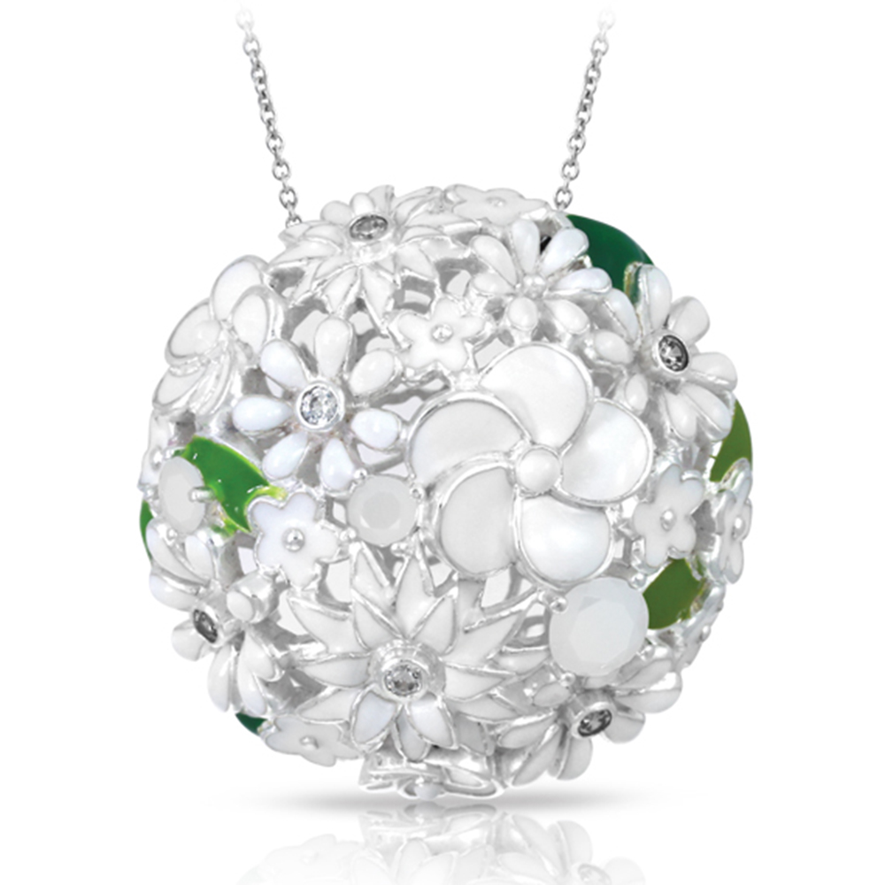 Jardin Collection In Sterling Silver White/En/ White/Cz Pendant