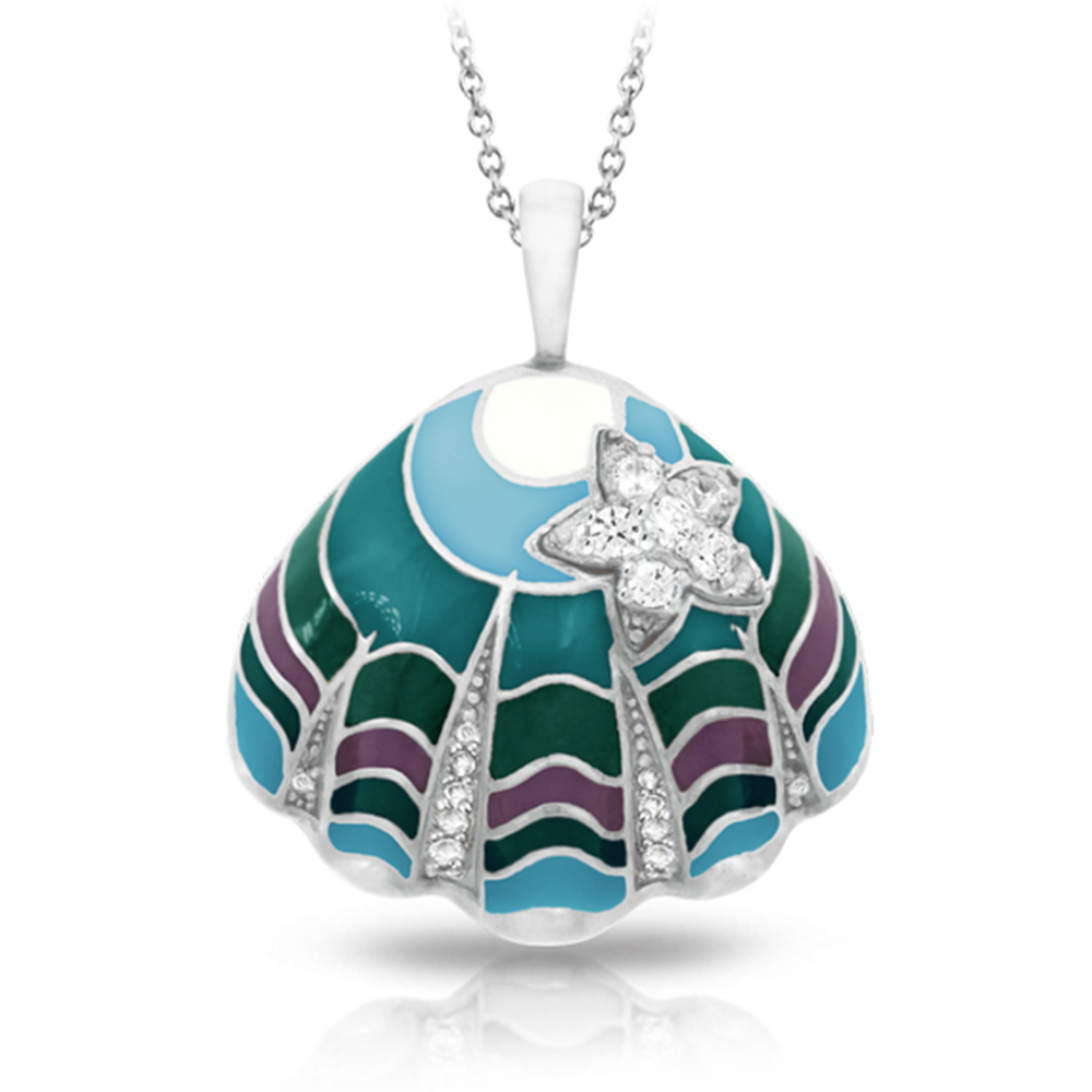 Jewel Of The Sea Collection In Sterling Silver Oceanblueen Pendant