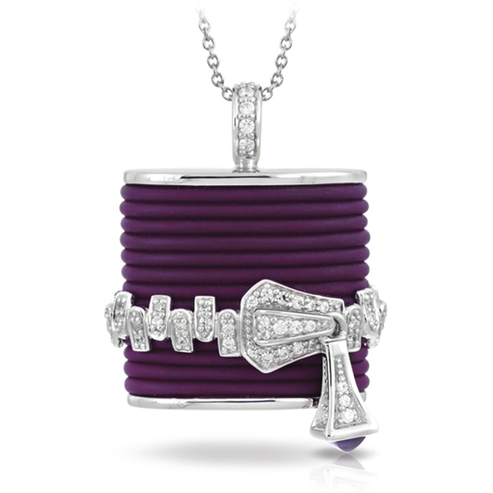 Roxie Collection In Sterling Silver Plum/Ru/White /Cz Pendant
