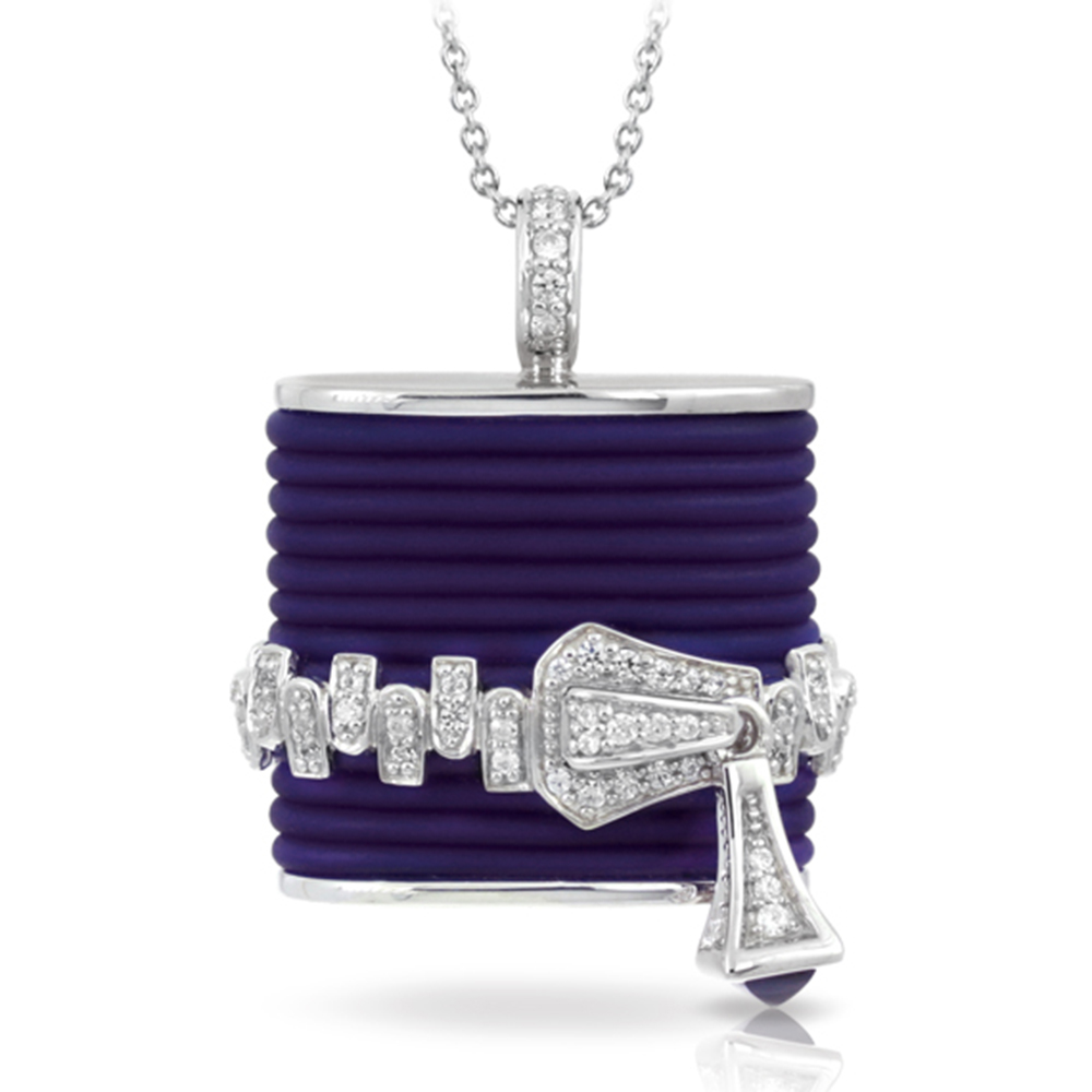 Roxie Collection In Sterling Silver Blue/Ru/White /Cz Pendant