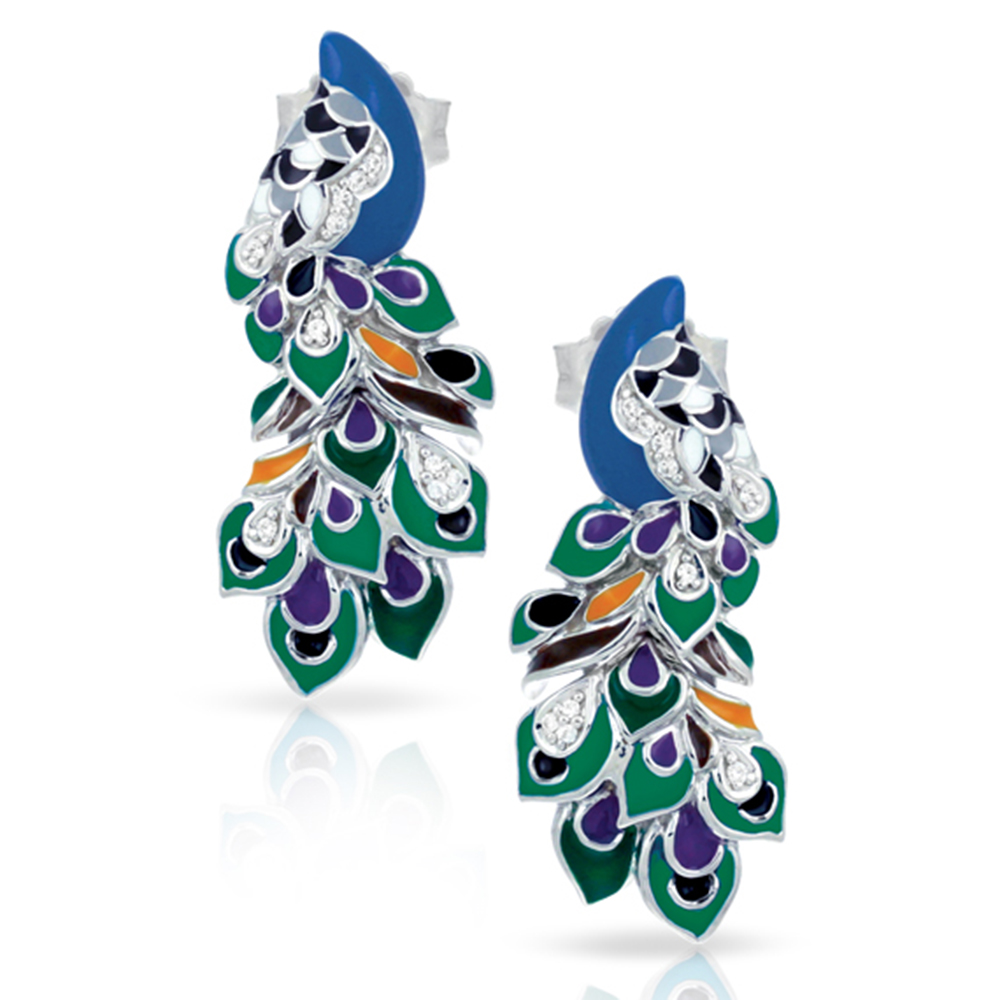 Love In Plume Collection In Sterling Silver Tur/Blueen/Cz.Black Pendant