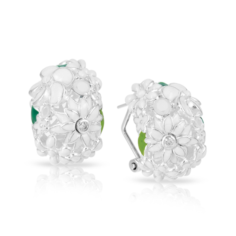 Jardin Collection In Sterling Silver White/En/ White/Cz Earring