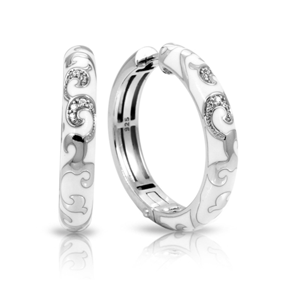 Royale Collection In Hoops Sterling Silver Ena.White /Cz.White Earring