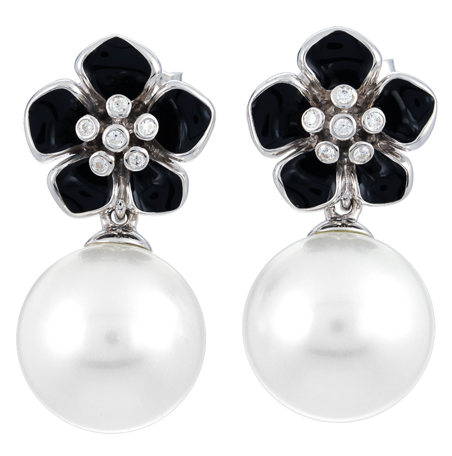 Snowdrop Black Earrings