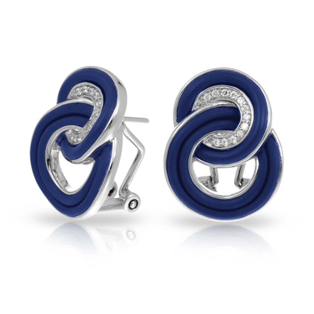 Unity Collection In Sterling Silver Blue/Ru/White /Cz Earring