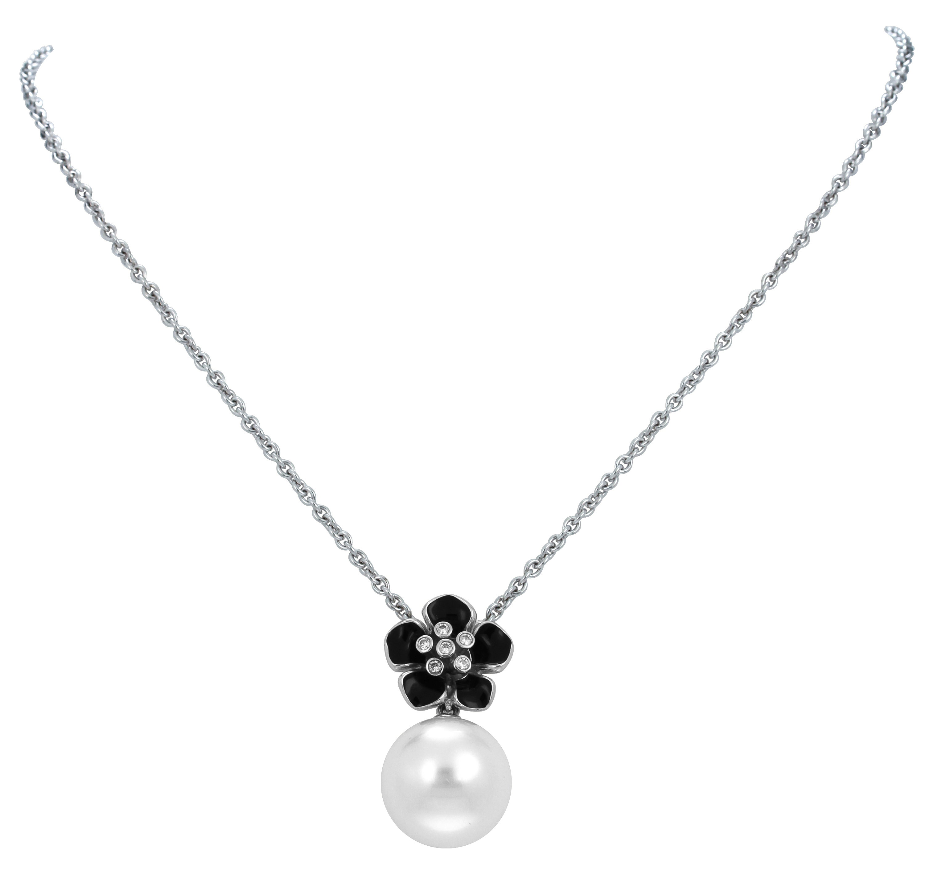 Snowdrop Black Necklace