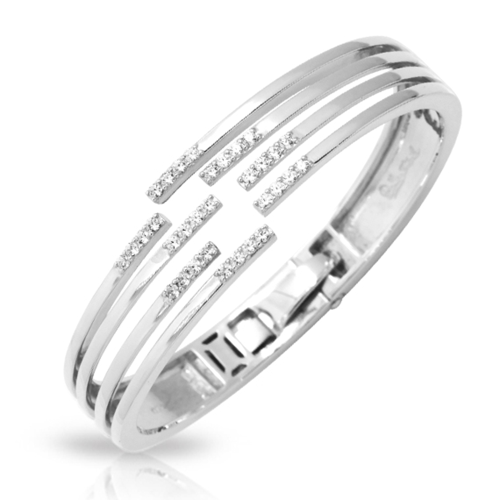 Fontaine Collection In Sterling Silver Cz.White Bangle