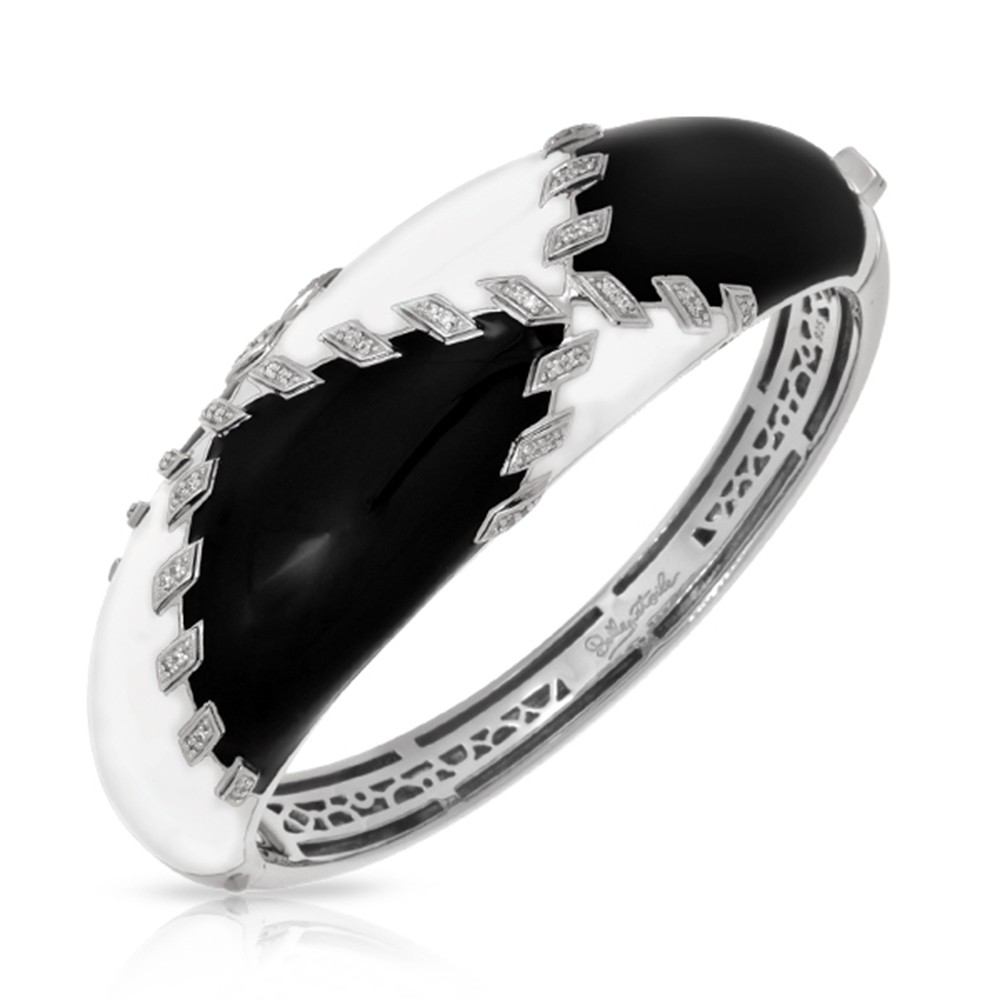 Sutura Collection In Sterling Silver Blk&White /En/White /Cz Bangle