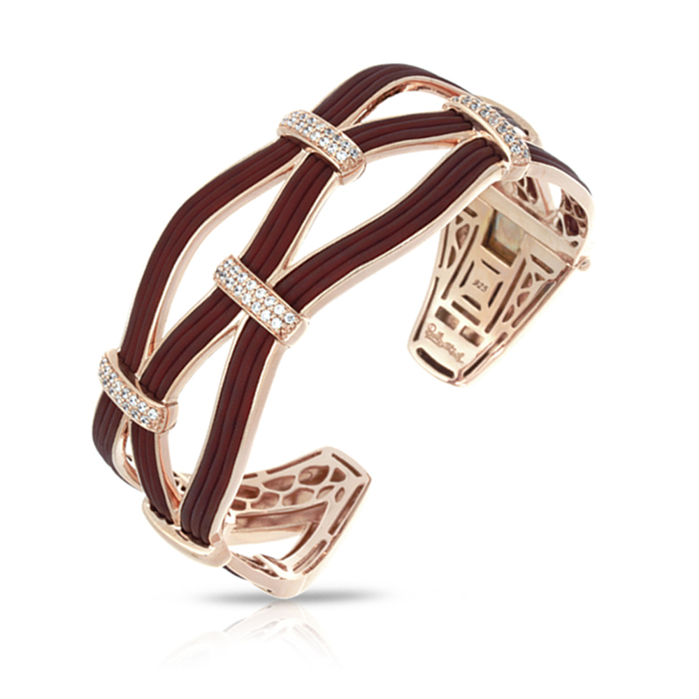 Riviera Collection In Brnrosegold_Sterling Silver Brn/Ru/White /Cz Bangle