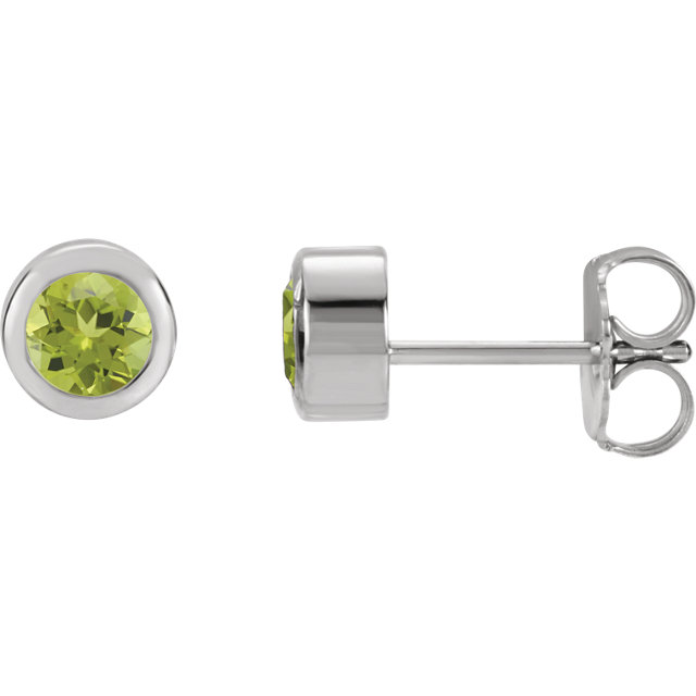 Sterling Silver Imitation Peridot Earrings