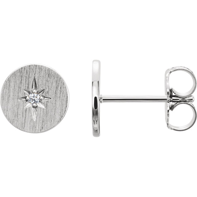 14kt White .02 CTW Diamond Earrings