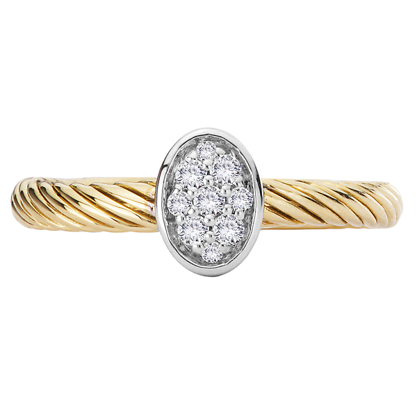 Two-Toned Lab Grown Diamond Ladies Fashion Ring