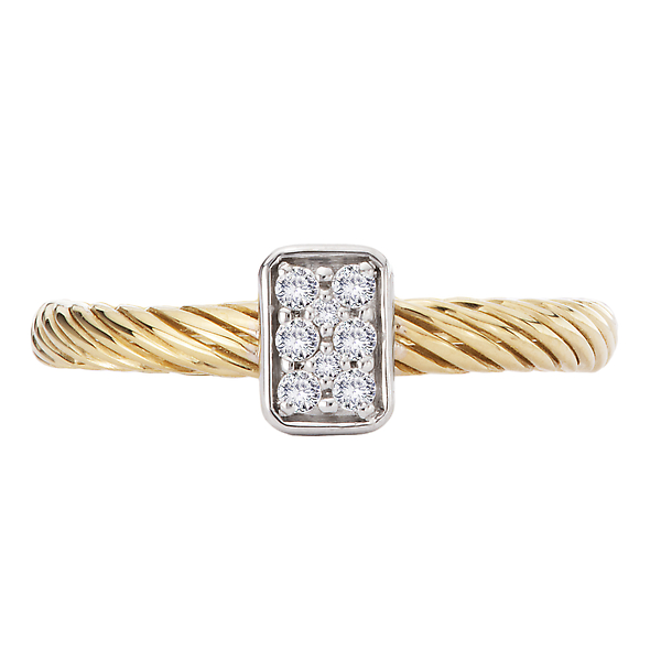 Two-Toned Diamond Ladies Fashion Ring