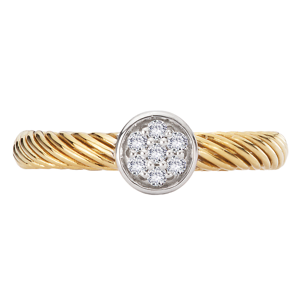 Two-Toned Diamond Ladies Fashion Ring