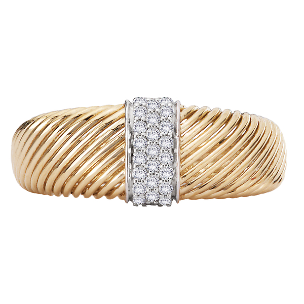 Two-Tone Diamond Ladies Fashion Ring