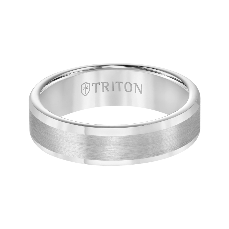 Tungsten Carbide Satin Finish Flat Center Wedding Band