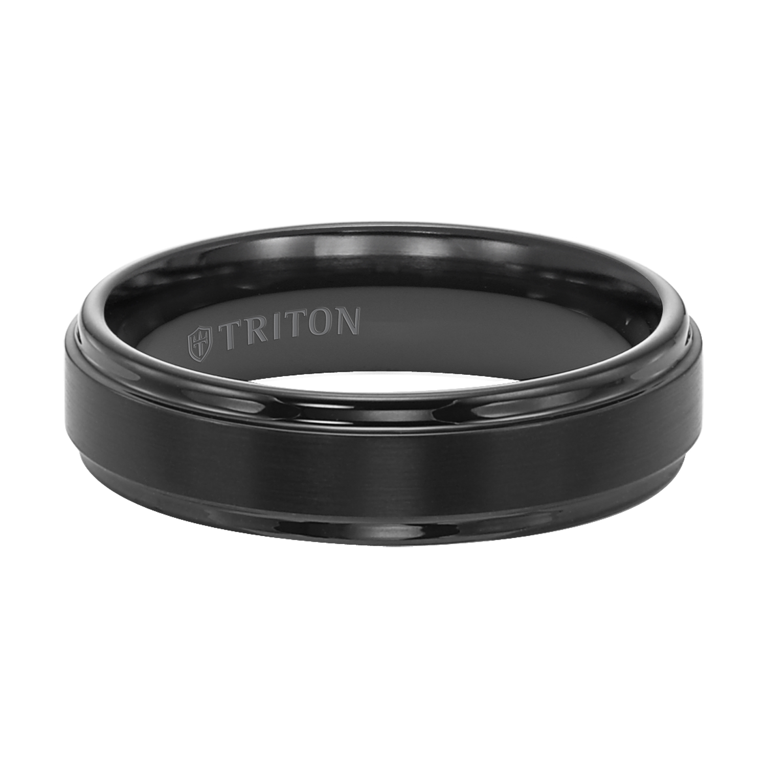 Black Tungsten Carbide Satin Finish Flat Center Band