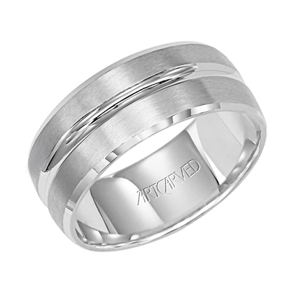 14k White Gold 8.5mm Comfort Fit Dynasty Wedding Band
