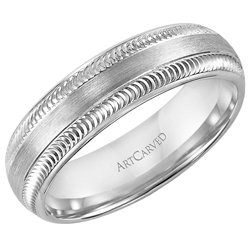 14k White Gold 6mm Comfort Fit Liberto Wedding Band