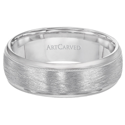 14k White Gold 8mm Comfort Fit Courtland Wedding Band