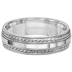 14k White Gold 6mm Comfort Fit Kingston Wedding Band
