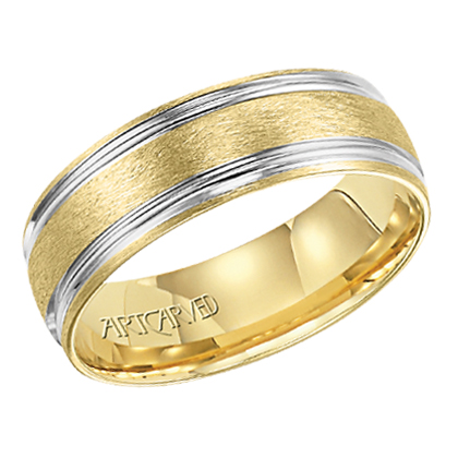 14k Two Tone Gold 7mm Comfort Fit Snyder Wedding Band