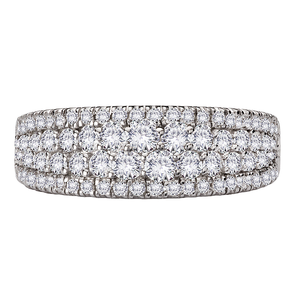 Four Row Diamond Fashion Ring