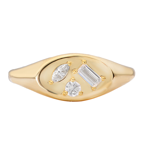 Fancy Diamond Signet Ring