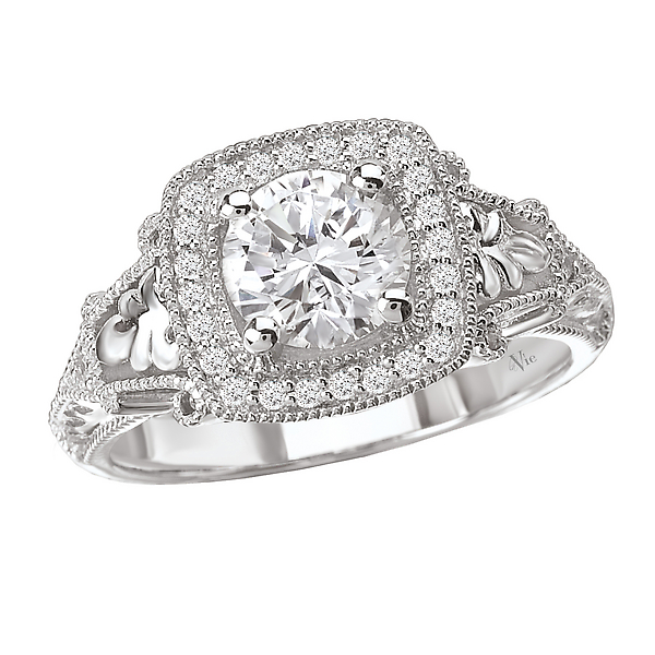 Halo Semi-Mount Diamond Ring