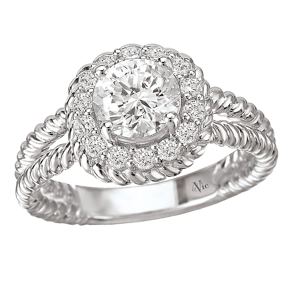 Halo Semi-Mount Diamond Ring
