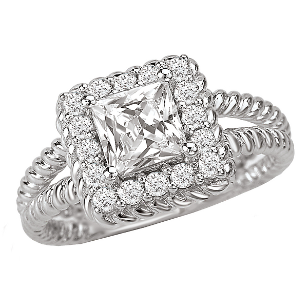 Halo Semi-Mount Diamond Ring