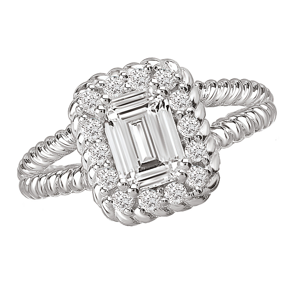 Halo Semi-Mount Diamond Ring