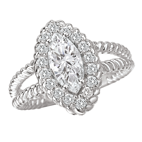 Halo Semi-Mount Diamond Ring