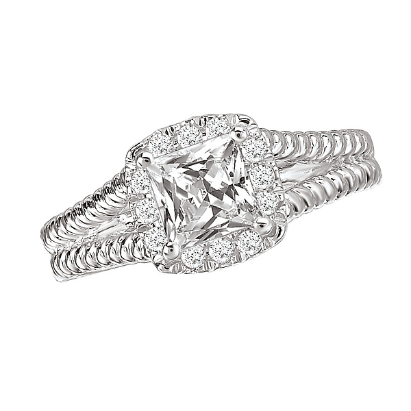 Halo Semi-Mount Diamond Ring